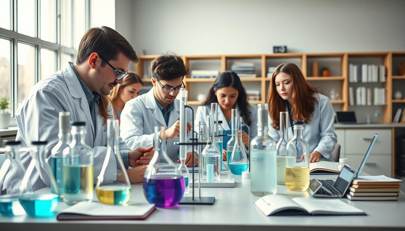 Students collaborating in study space